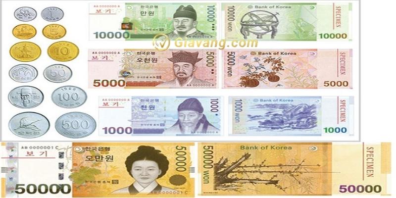 Mệnh giá tiền Hàn đang lưu hành