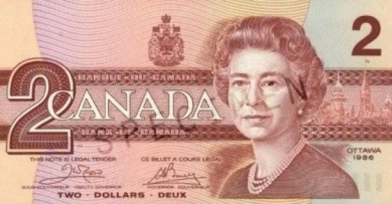 Tiền Canada mệnh giá 2 đôla ngưng lưu hành