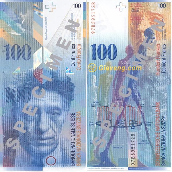 Hình ảnh tiền Thụy Sĩ 100f