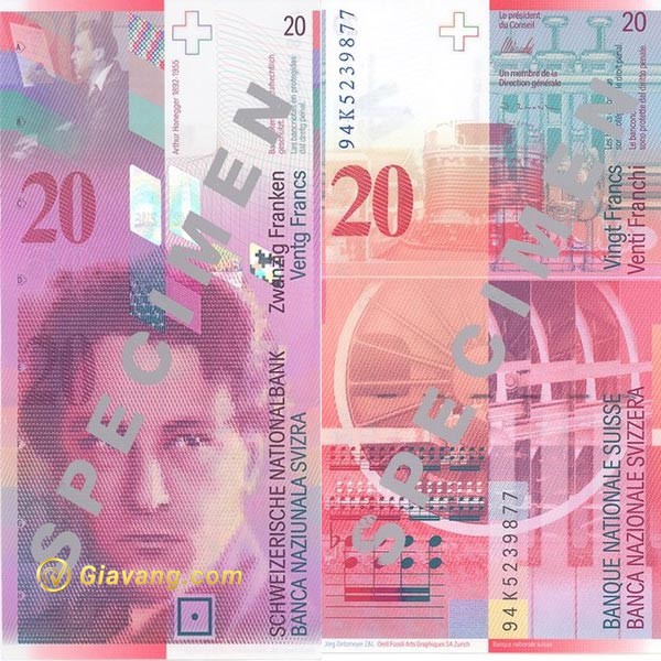 Đổi tiền Thụy Sĩ - tờ 20F