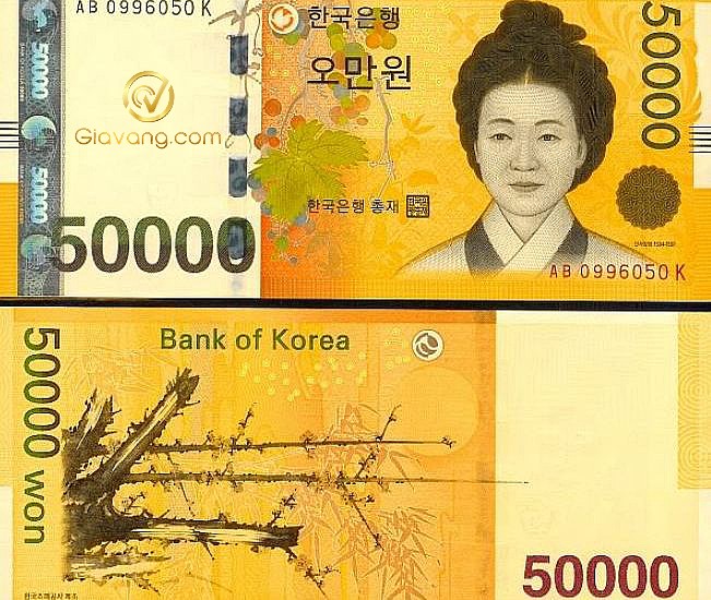50000 won Hàn Quốc