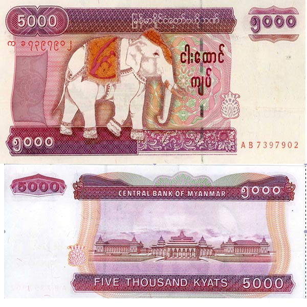 K5000 tiền Myanmar