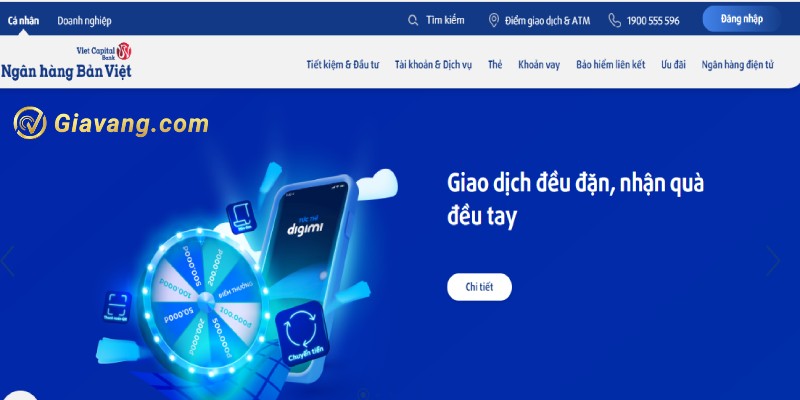 Trang web của ngân hàng Bản Việt