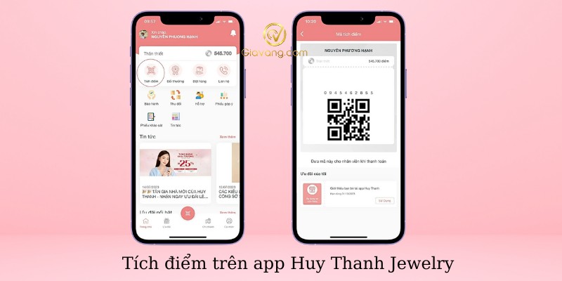 Tích điểm trên app Huy Thanh