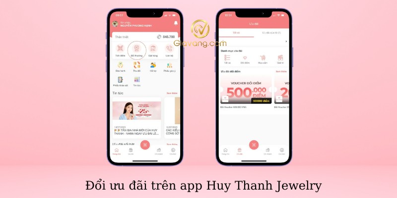 Đổi ưu đãi trên app Huy Thanh