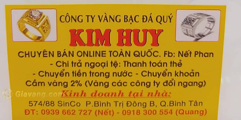 Thông tin về tiệm vàng Kim Huy