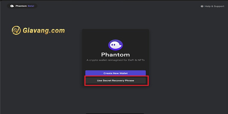 Khôi phục ví Phantom