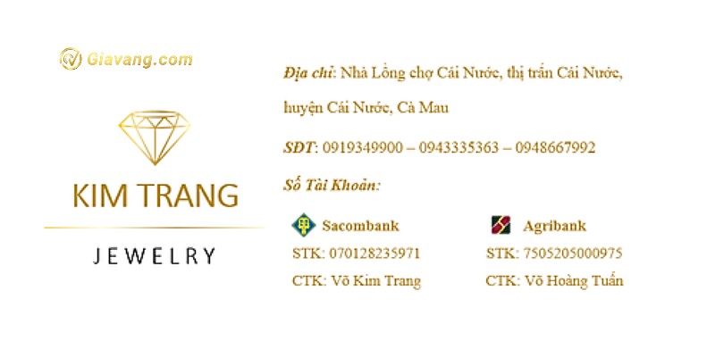Thông tin về tiệm vàng Kim Trang Cà Mau