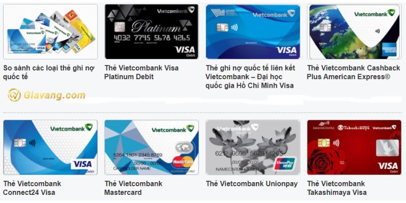 Các loại thẻ VCB - thẻ ghi nợ nội địa VCB