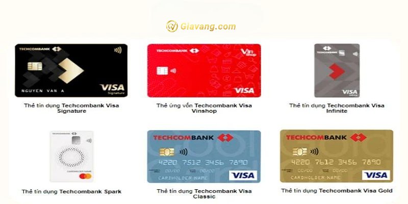 Các dòng thẻ tín dụng Techcombank Visa