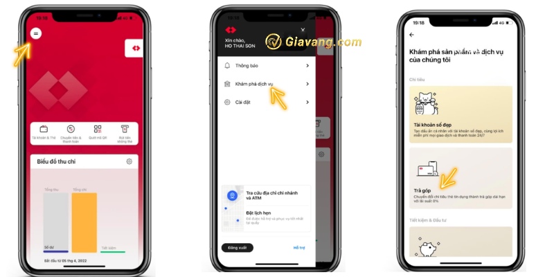 Đăng ký chuyển đổi trả góp thẻ tín dụng Techcombank qua app