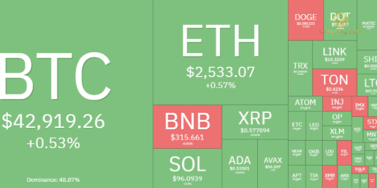 Thị trường Crypto hôm nay 16/1/2024: Bitcoin trụ vững tại $42.000, Altcoin dần phục hồi 1 Thị trường Crypto