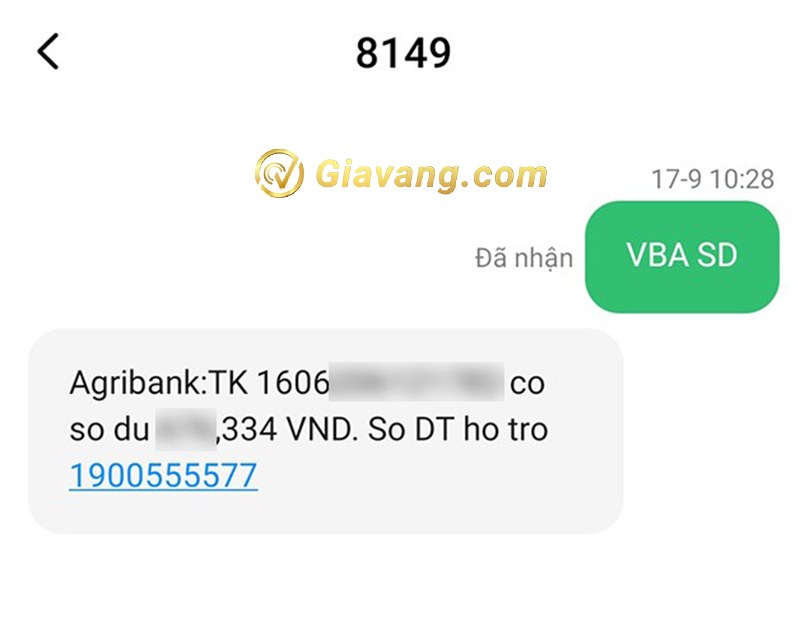 Kiểm tra số dư tài khoản Agribank qua SMS