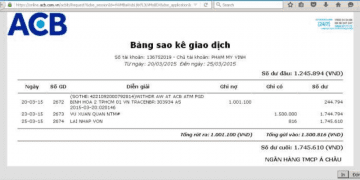Sao kê ngân hàng ACB là gì? Cách sao kê tài khoản ngân hàng ACB