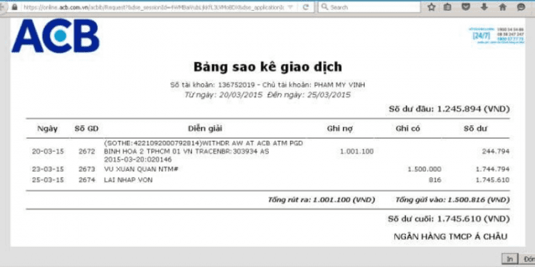 Sao kê ngân hàng ACB là gì? Cách sao kê tài khoản ngân hàng ACB