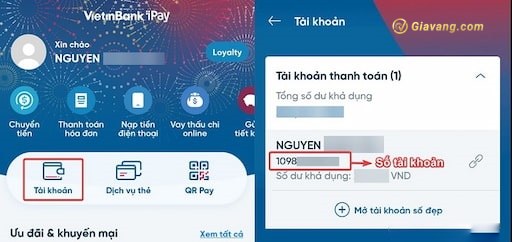 Cách đổi số tài khoản Vietinbank sang số điện thoại trên app