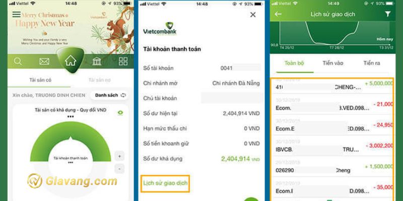 cách xem tổng thu chi Vietcombank đơn giản 