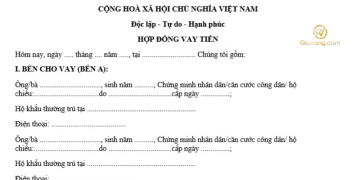 Hợp đồng vay tiền