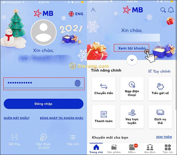 Xem lịch sử giao dịch MB Bank ngay trên App