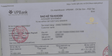 Sao kê ngân hàng VPBank