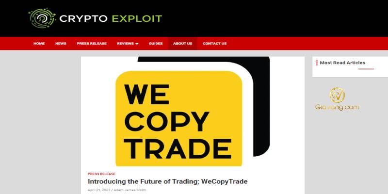 Truyền thông Quốc tế nói về WeCopyTrade - Crypto Exploit