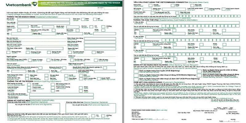 Mau don dang ky the Vietcombank Takashimaya Visa