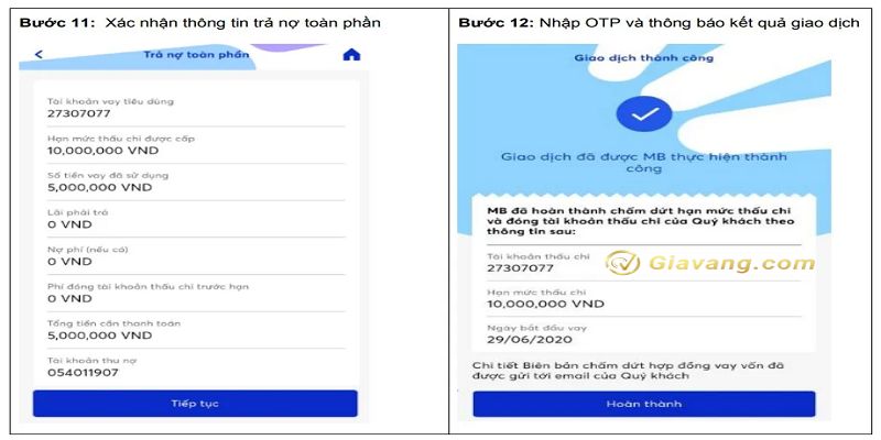 Vay thau chi MB Bank tra nhu the nao buoc 2