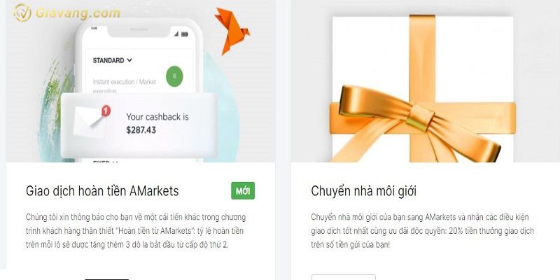 Cac chuong trinh bonus cua san AMarkets