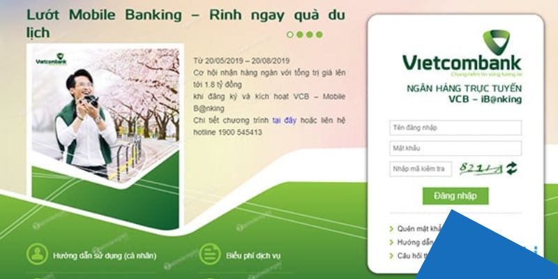 Truy cập website ngân hàng