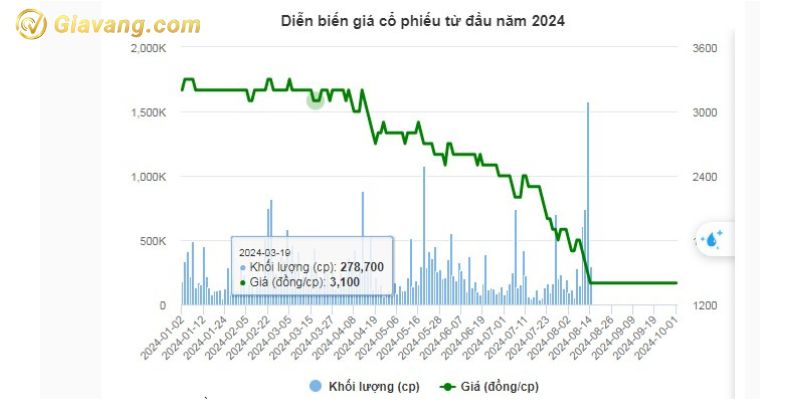 Diễn biến giá cổ phiếu từ đầu năm 2024