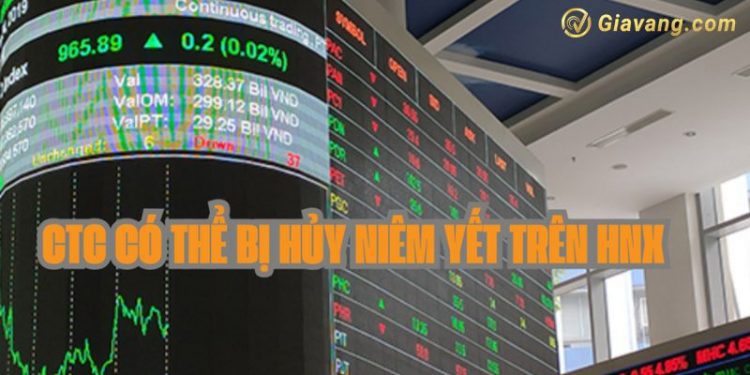 Cổ phiếu CTC có nguy cơ bị hủy niêm yết trên sàn HNX