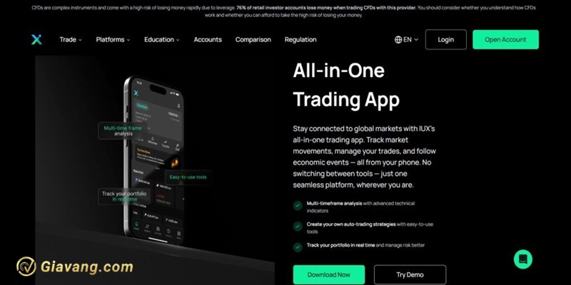 Đánh giá sàn IUX 4 Nen tang giao dich san IUX