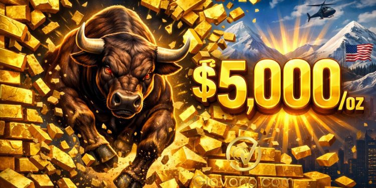 Dự báo giá vàng tuần tới 25/01-/01/02/2026: Phố Wall khởi sắc trở lại khi giá vàng vươn lên mốc 5.000 USD, trong lúc thị trường chứng khoán chung có dấu hiệu hạ nhiệt để chờ đợi quyết định chính sách đầu tiên của Cục Dự trữ Liên bang (Fed) trong năm 2026. 1 Dự báo giá vàng tuần tới 25/01-/01/02/2026: Phố Wall khởi sắc trở lại khi giá vàng vươn lên mốc 5.000 USD, trong lúc thị trường chứng khoán chung có dấu hiệu hạ nhiệt để chờ đợi quyết định chính sách đầu tiên của Cục Dự trữ Liên bang (Fed) trong năm 2026.