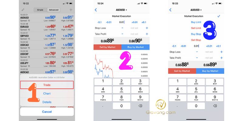 Hướng dẫn sử dụng MT4 trên điện thoại từ A-Z cho người mới 11 Dat lenh Mua Ban tren MT4